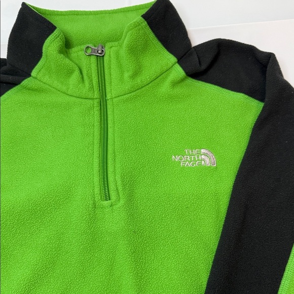 The North Face Lime Green and Black Fleece Pullover - Picture 2 of 3